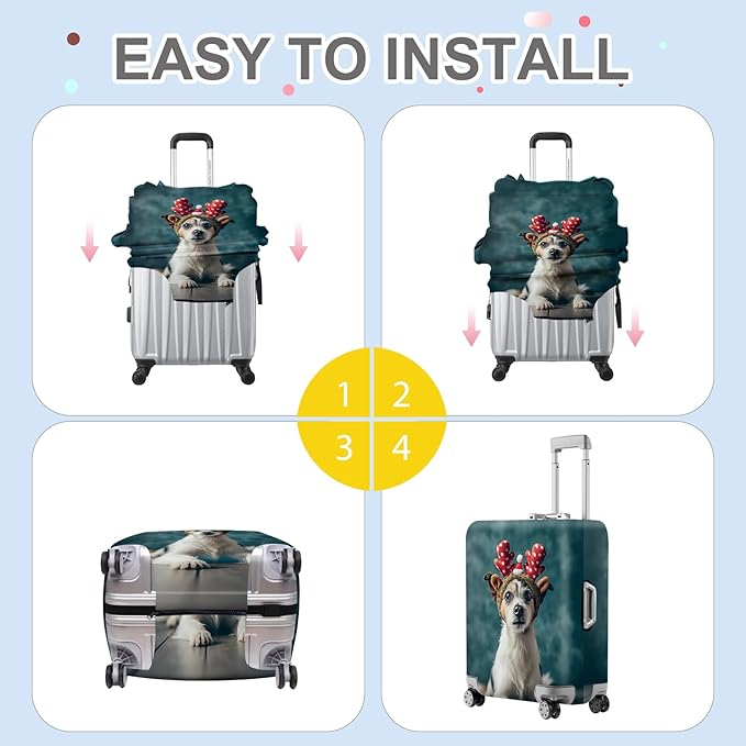 ANNA QUEEN Christmas Dog Luggage Cover, Cute Puppy - Image 6