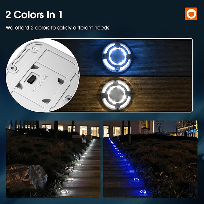 addlon Solar Dock Lights Outdoor 12 Pack, 2 Color Modes LED Deck Marine - Image 2