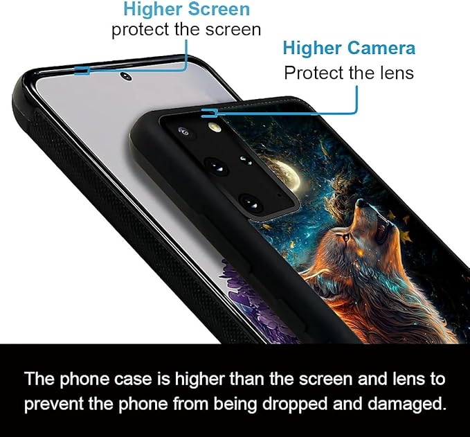 for Samsung Galaxy S20 Plus Case, Star Cave Hungry Wolf Pattern Graphic Design - Image 2