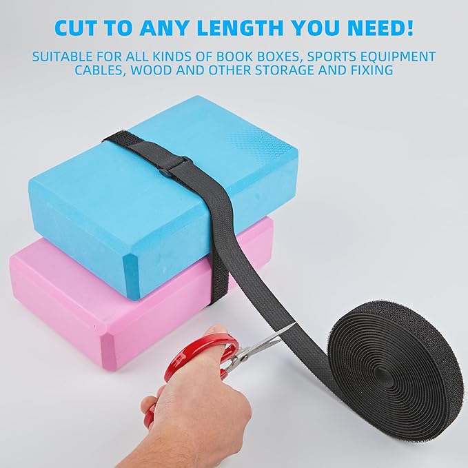 1" x 40ft Nylon Hook and Loop Cable Straps Roll - Image 4