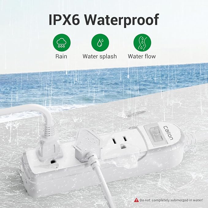 Outdoor Power Strip Waterproof IPX6 Surge Protector - Image 2
