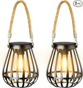 Solar Lanterns Outdoor Waterproof: Metal Hanging Lights by BONLION