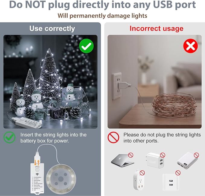 HXWEIYE Rechargeable Fairy Lights - Image 2