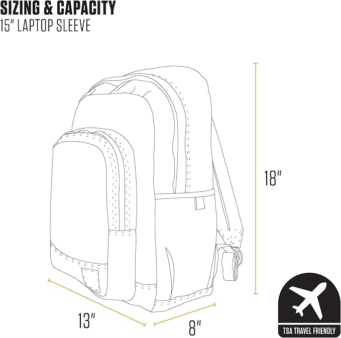 Carhartt 25L Classic Laptop Backpack, Durable Water-Resistant Pack W/ 15" - Image 5