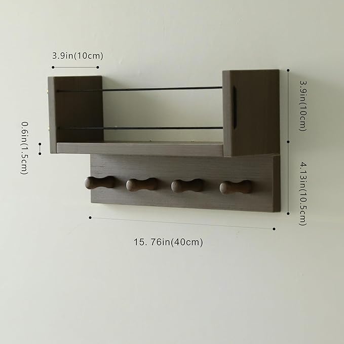 Entrance Coat Rack ，Coat Hooks, Wall-Mounted Wooden Hook Rack, Wall-Mounted - Image 3