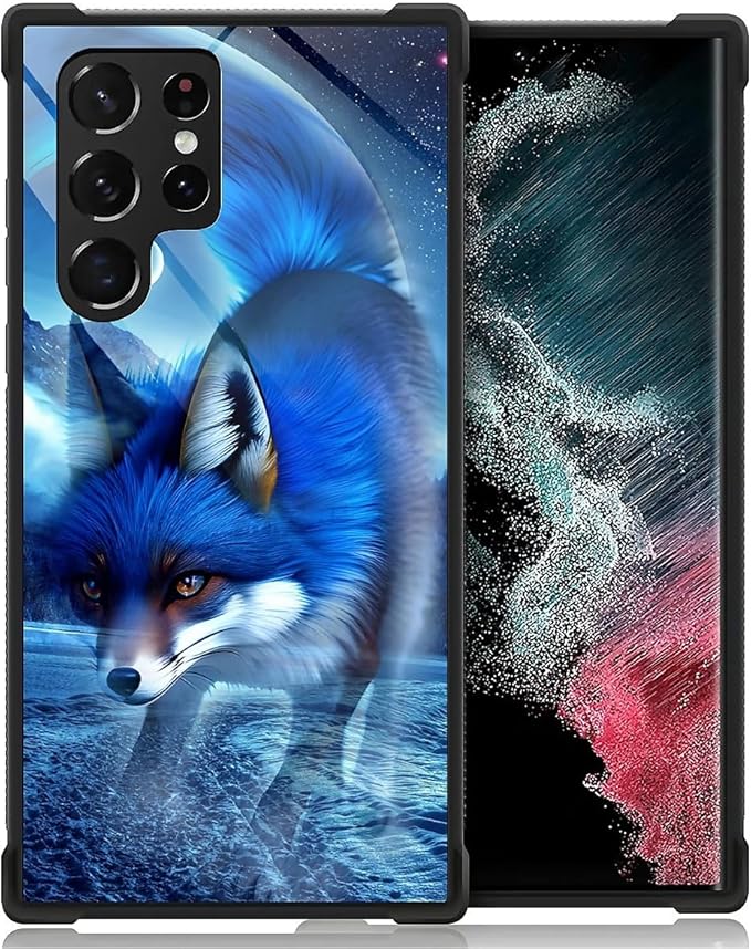 for Samsung Galaxy S23 Ultra Case, Snowy Mountain Fox Lake Pattern Graphic by FKBRCL4U