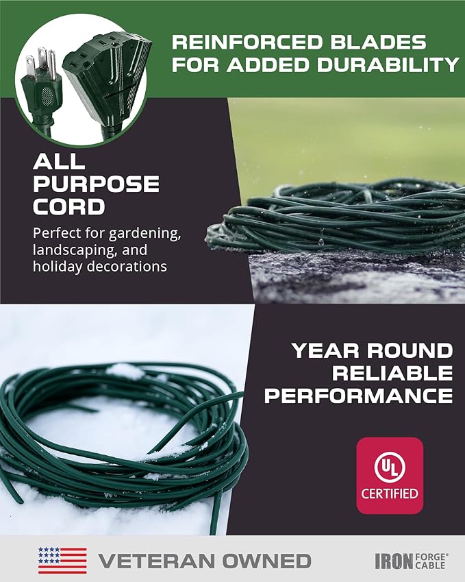 Iron Forge Cable 75ft Green Outdoor Extension Cord - Image 7