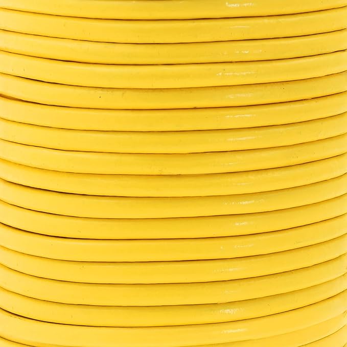 Mandala Crafts Round Genuine Yellow Leather Cord - Image 3