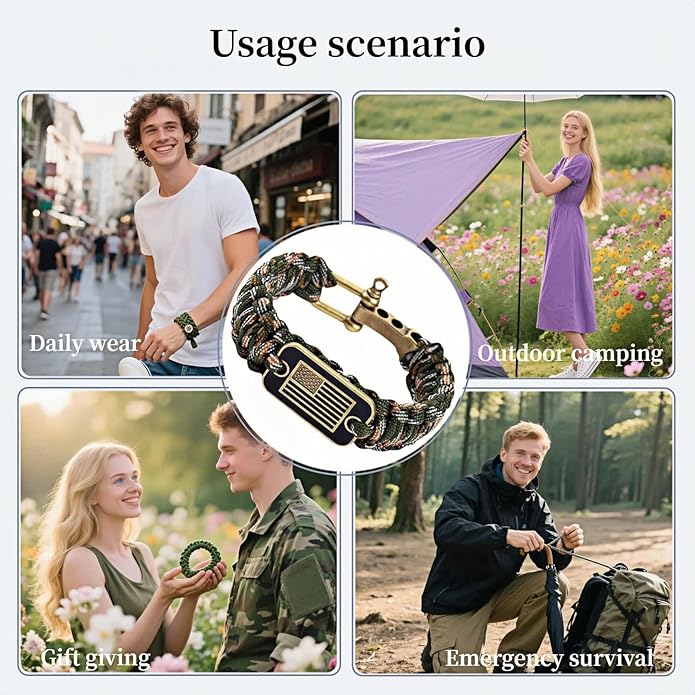 Patriotic Paracord Survival Bracelet - Image 4