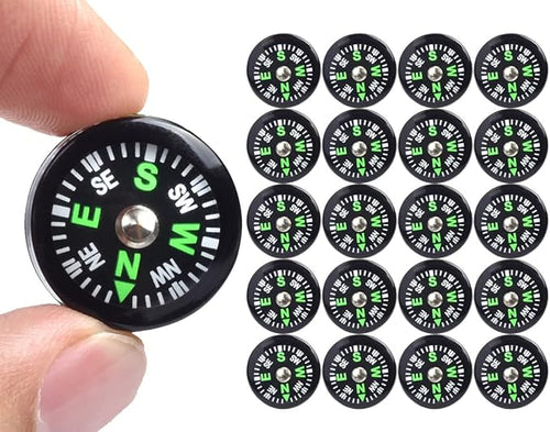 20 Pack Button Compass Mini Pocket Oil Filled Compass by ZoloAJay
