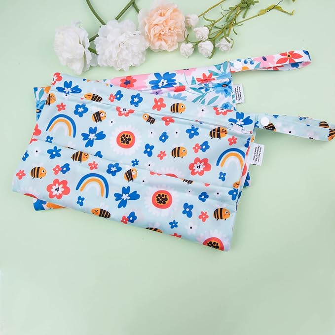 ALVABABY 2pcs Cloth Diaper Wet Dry Bags Waterproof Reusable - Image 7