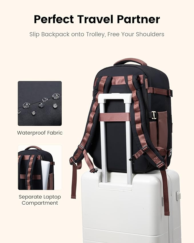 LOVEVOOK 40L Travel Backpack for Men & Women, Airline Approved Carry On Luggage - Image 6