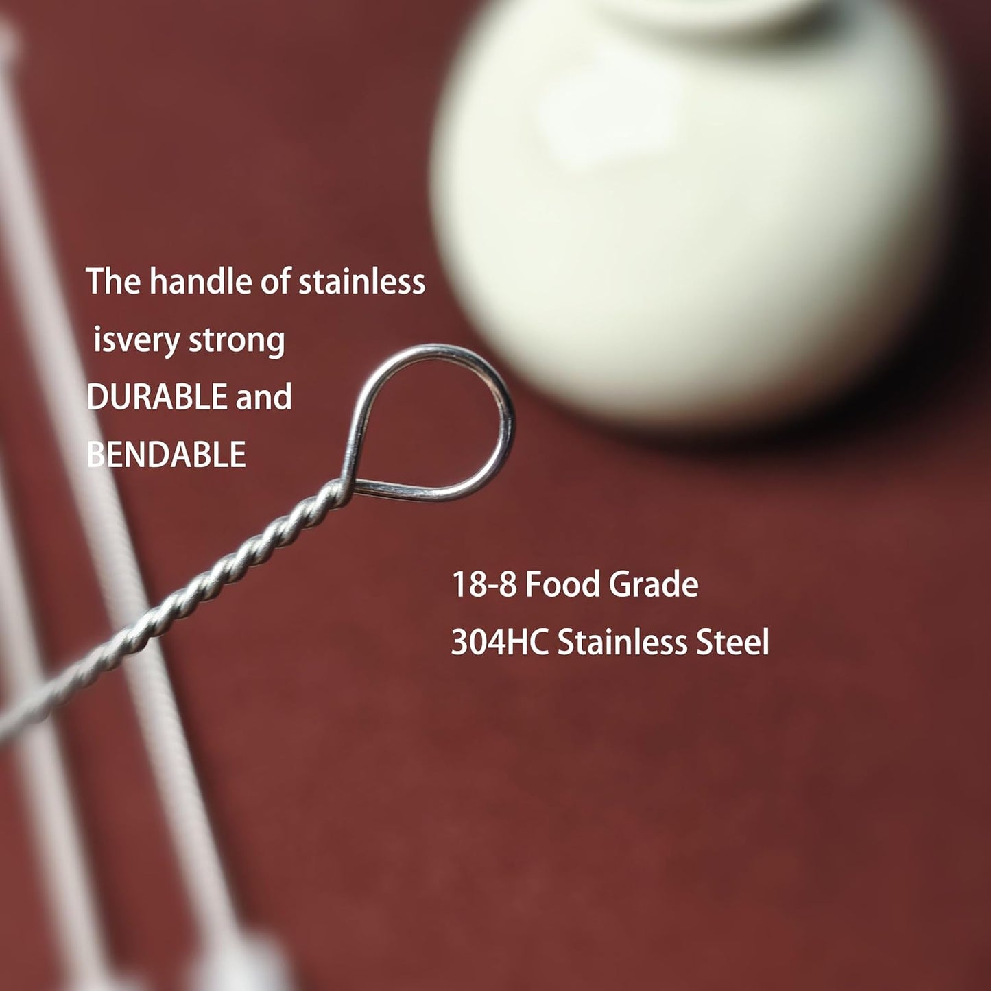 Straw Cleaner Brush Extend 10inch, Straw Brush Cleaner with Nylon Bristles, Reusable Straw Cleaner for Glass Straw/Water Bottles and Pipes.