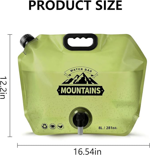 8L Collapsible Water Bag BPA-Free Foldable Water Container Leakproof Portable - Image 2
