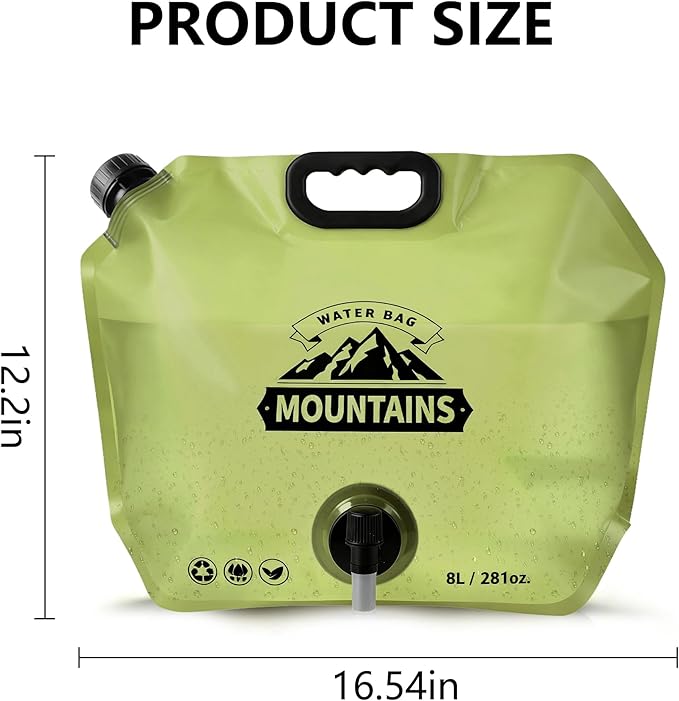 Collapsible 8L Water Storage Bag, BPA-Free Portable Folding Water Jug - Image 2