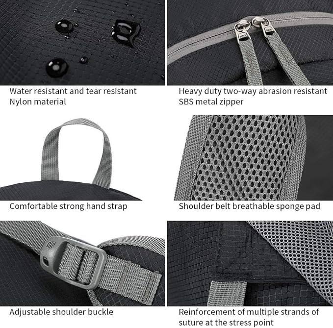 FENGDONG 35L Lightweight Foldable Waterproof Packable Travel Small Hiking - Image 4