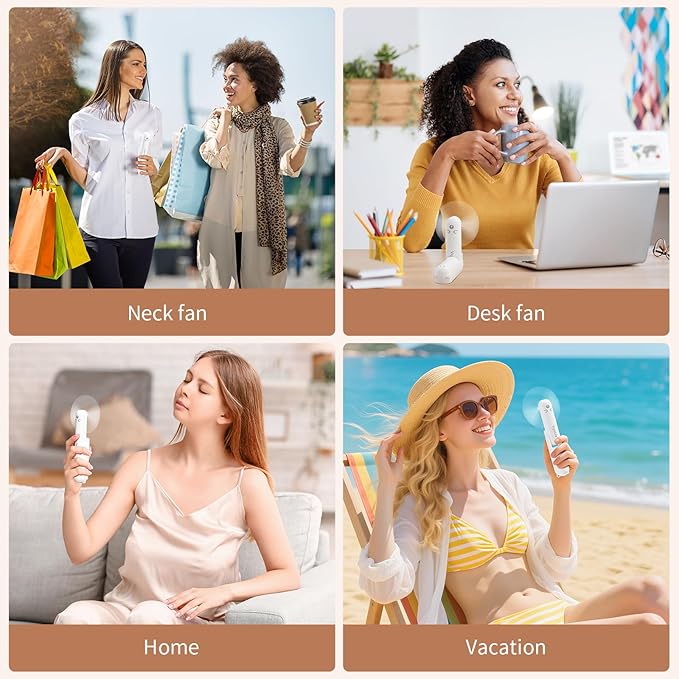 Mini Portable Handheld Fan, USB Rechargeable 3 IN 1 Personal Cooling Fans - Image 7