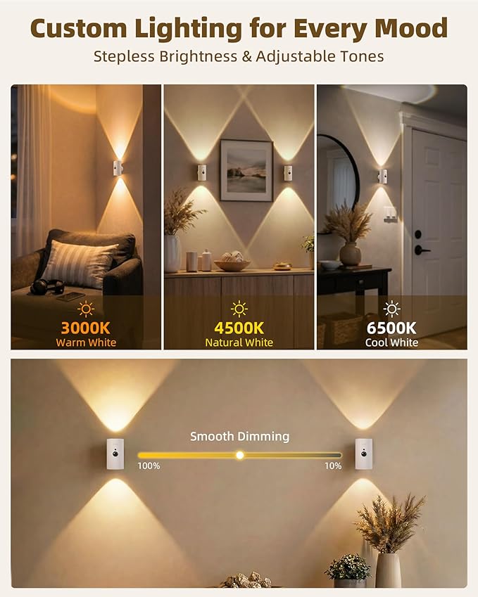 EZVALO Battery Operated Wall Sconce - Image 4