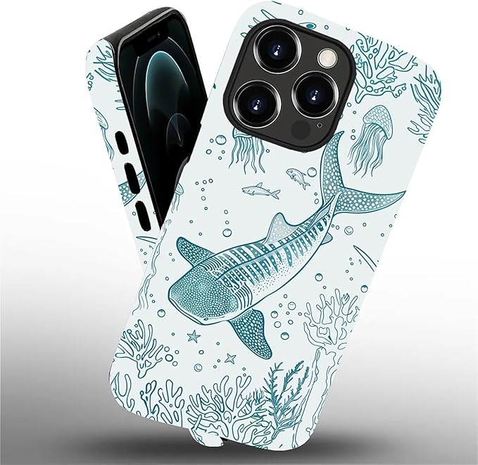 for iPhone 11 Case, HH2 Ocean Whale Shark Hybrid 2 Layer Hard Shell Silicone - Image 2
