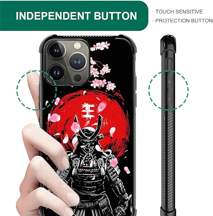 for iPhone 15 Pro Max Case, Sakura Japanese Samurai Pattern Graphic Design Girl - Image 6