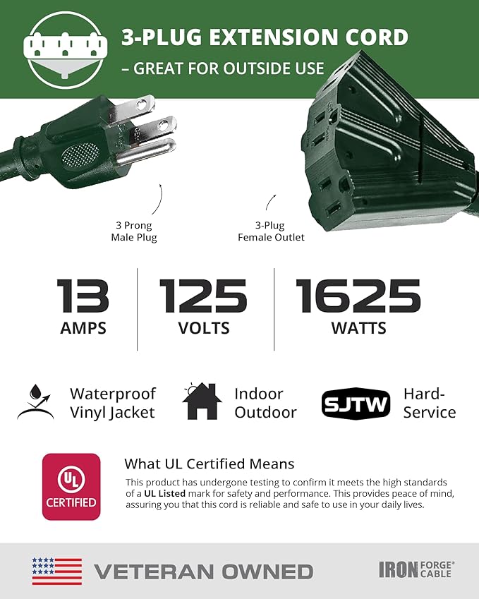 IRON FORGE CABLE 40 Foot Outdoor Extension Cord - Image 2