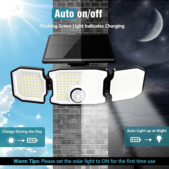 Solar Lights Outdoor Waterproof- 2800LM 200LED Solar Motion Sensor Lights - Image 4