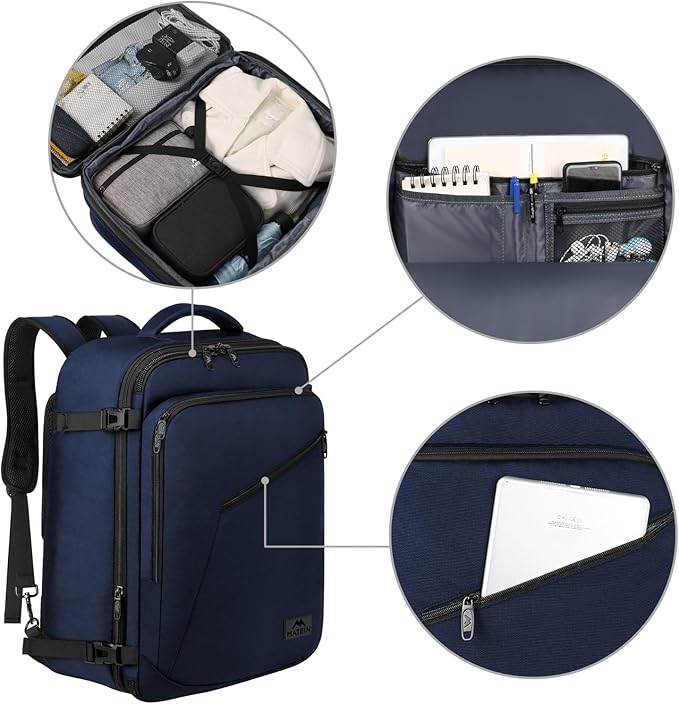 MATEIN Backpack for Travel, 27L Water Resistant Carry on Backpack Fits Overhead - Image 9