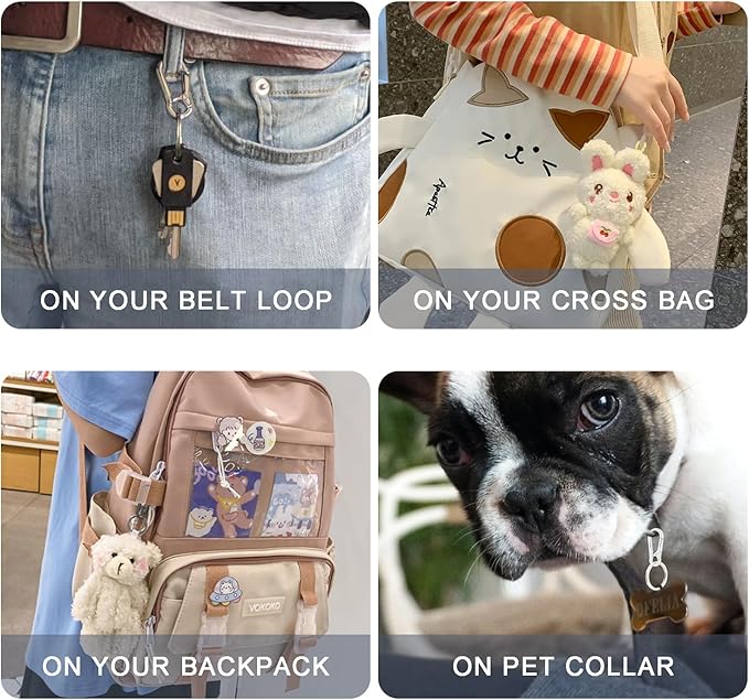 CooBigo 6Pack Assorted Keychain Rings, Metal Key Carabiner Clip, Key Ring Chain - Image 6