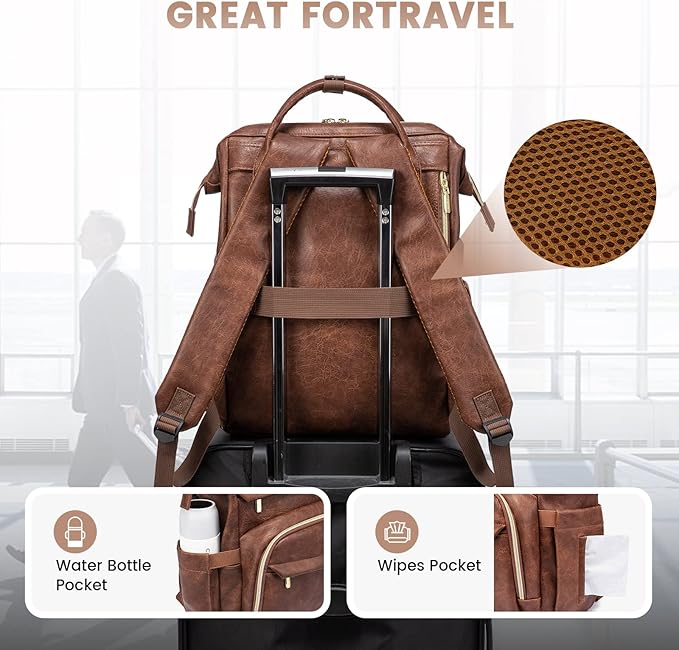 LOVEVOOK Leather Laptop Backpack - Image 6
