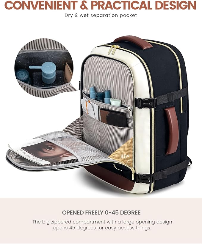LOVEVOOK Travel Backpack For Women, 40L Carry On Backpack Flight Approved - Image 8