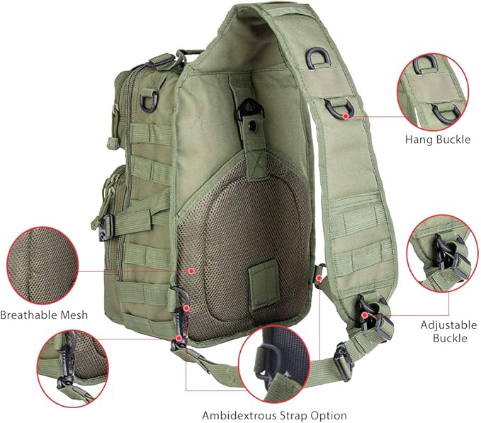 hopopower Tactical Sling Bag, Sport Bag Military Rover Shoulder Backpack EDC - Image 7