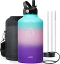BUZIO 64oz Insulated Water Bottle Stainless Steel Double Wall Leak Proof Half by BUZIO