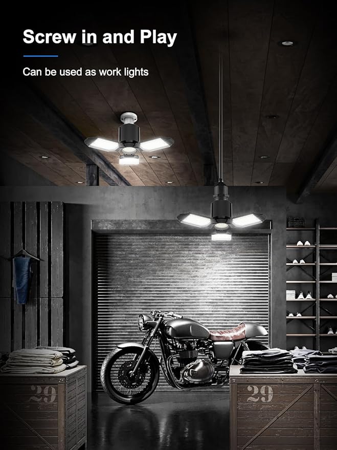 toberich LED Garage Light Bulbs 2 Pack, 8000LM Shop Lights - Image 2