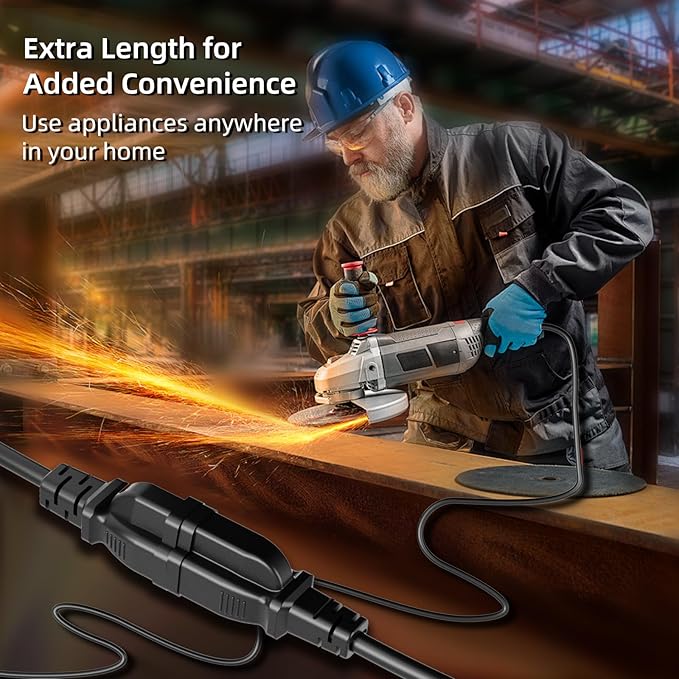 50 FT Outdoor Extension Cord Waterproof, 3-Prong Power Cord, 16 AWG SJTW - Image 6