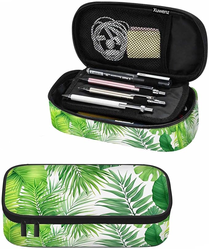 Palm Leaves Pencil Case Green Tropical Plant Pencil Bag Pen Markers Pouch by Unknown