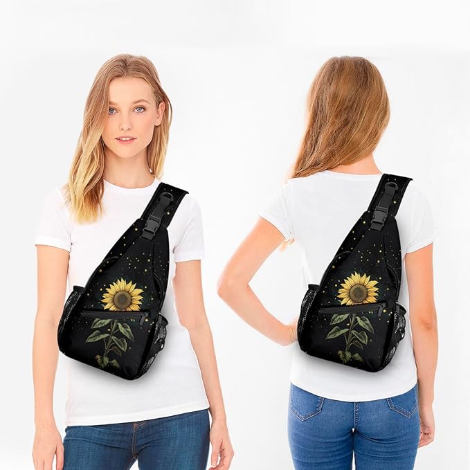FyLybois Sunflower Sling Bag for Women Lightweight Crossbody Backpack Casual - Image 3