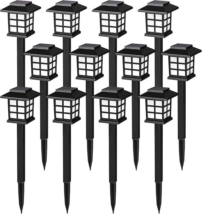 SOLPEX Solar Outdoor Lights, 12 Pack Solar Path Lights, Walkway Lights Outdoor - Image 9