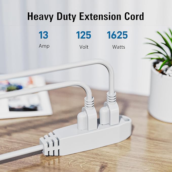 K KASONIC - 12-Feet 3 Outlet Extension Cord, UL Listed, 16/3 SJTW 3-Wire - Image 2
