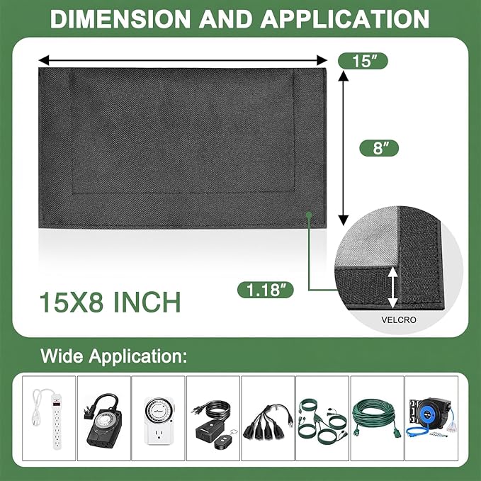 Outdoor Electrical Box Waterproof Covers, 3-Side Velcro Closed, Weatherproof - Image 3