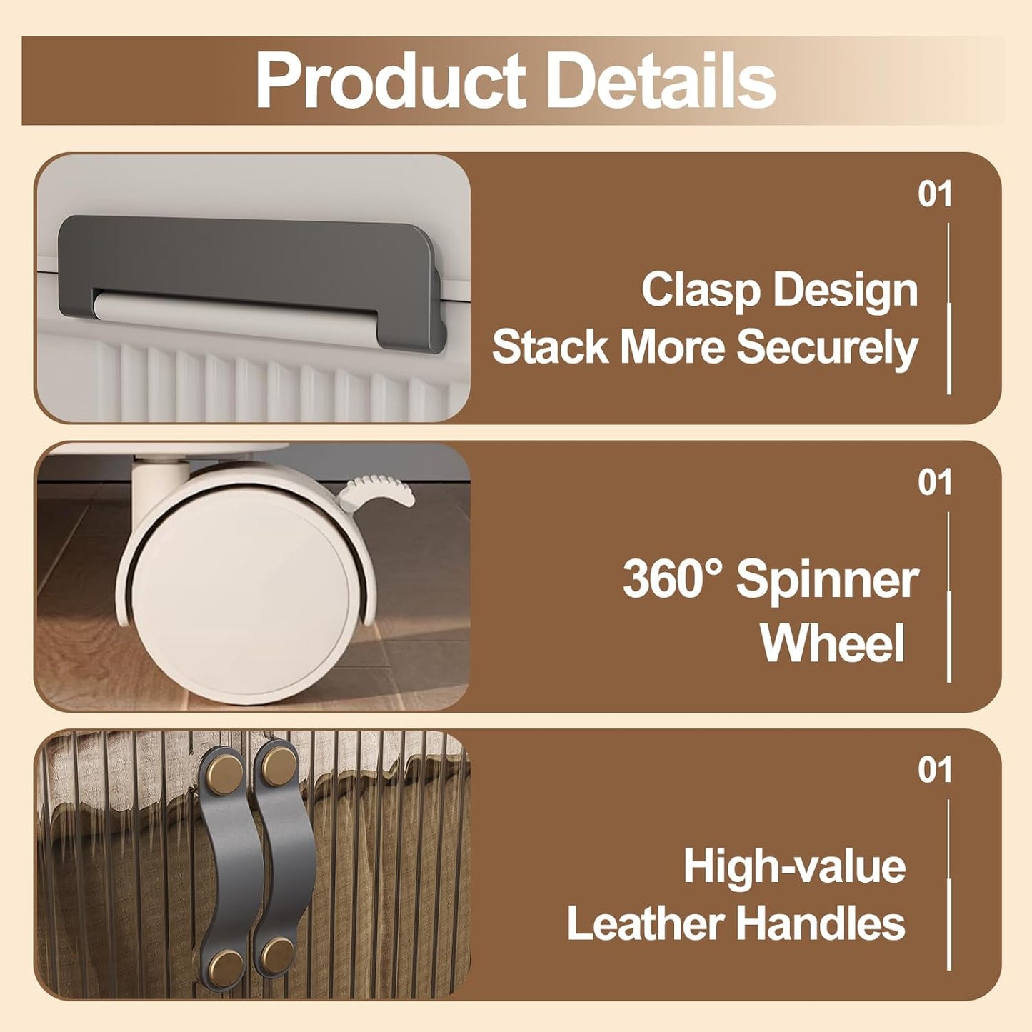 SAILUN 109Gal/434Qt Stackable Storage Bins Folding Collapsible Storage Bins with Lid, Closet Organizers and Storage,Grey 26" W x 17" D x 56.7" H