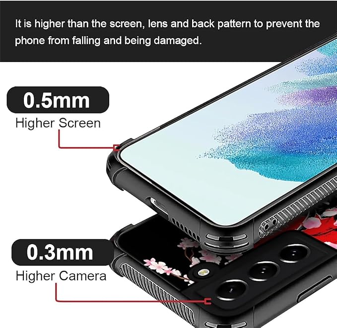 for Samsung Galaxy S21 Plus Case, Sakura Japanese Samurai Pattern Graphic - Image 4