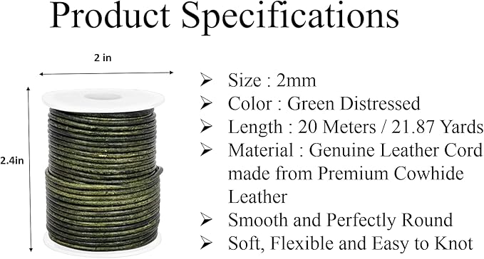 GENIQUE Real/Genuine Round Leather String Cord - Image 3