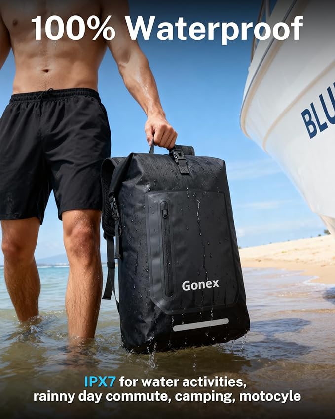 Gonex Ultralight Waterproof TPU Backpack, 35L Roll Top Dry Bag - Image 2