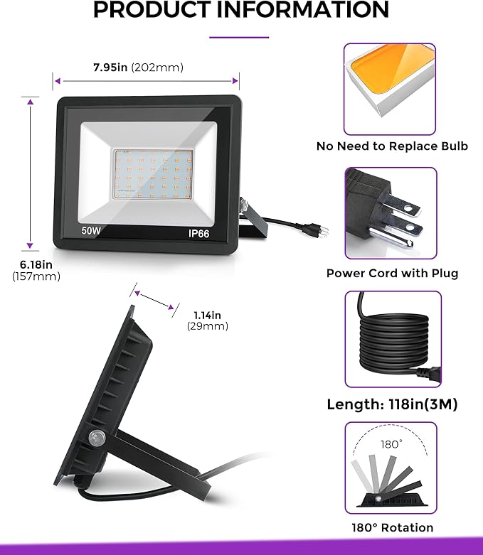 L LOHAS LED Purple Christmas Halloween Flood Light Outdoor,  - Image 7