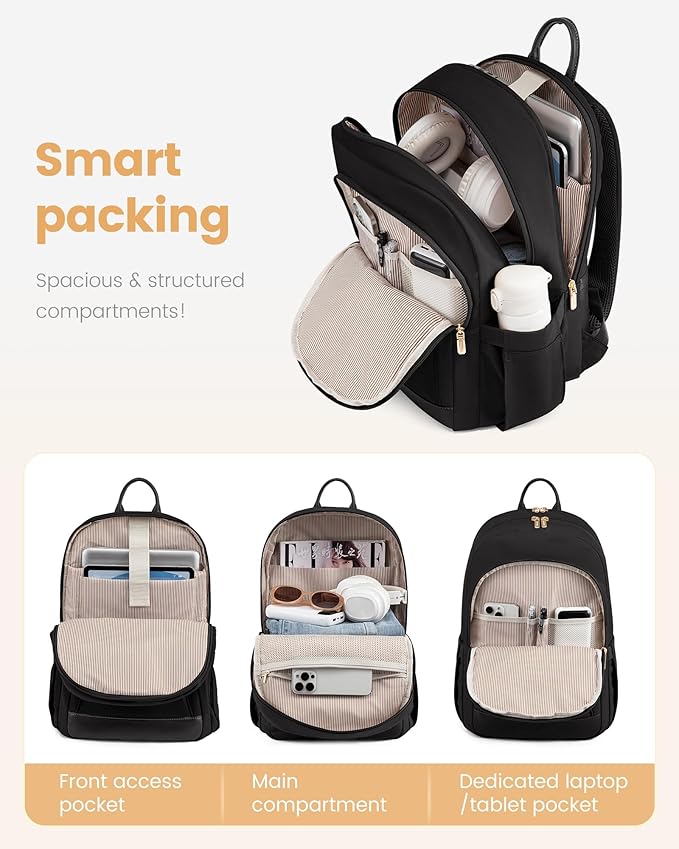 LOVEVOOK Travel Laptop Backpack Women, 15.6 Inch Anti Theft College Backpack - Image 3