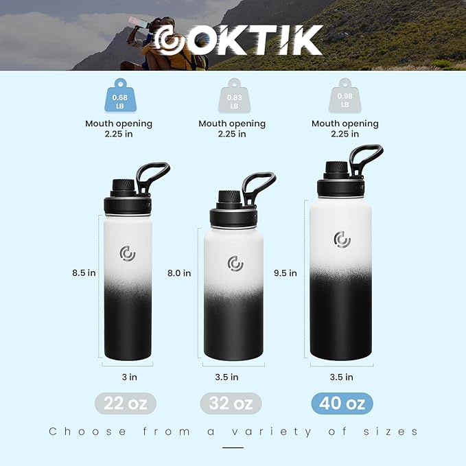 Sports Water Bottle 40oz, Insulated Water Bottle - Image 2