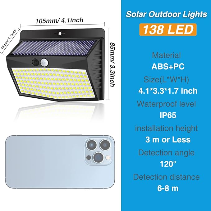 Solar Outdoor Lights, Solar Motion Sensor Security Lights - Image 6