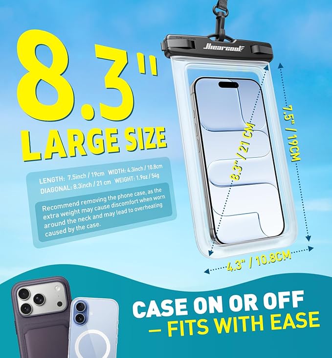 Hiearcool Waterproof Phone Pouch, Waterproof Phone Case, IPX8 Cellphone Dry Bag - Image 3