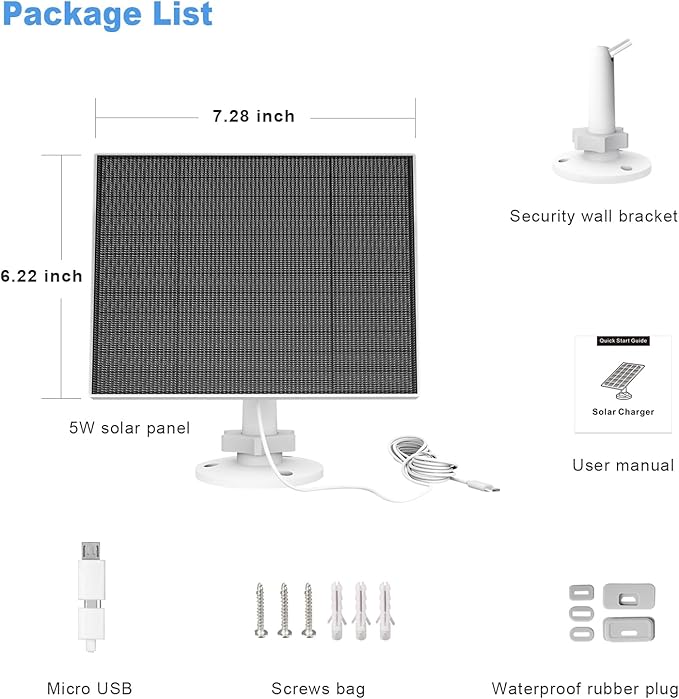 Solar Panel for Eufy Outdoor Camera, Compatible - Image 3