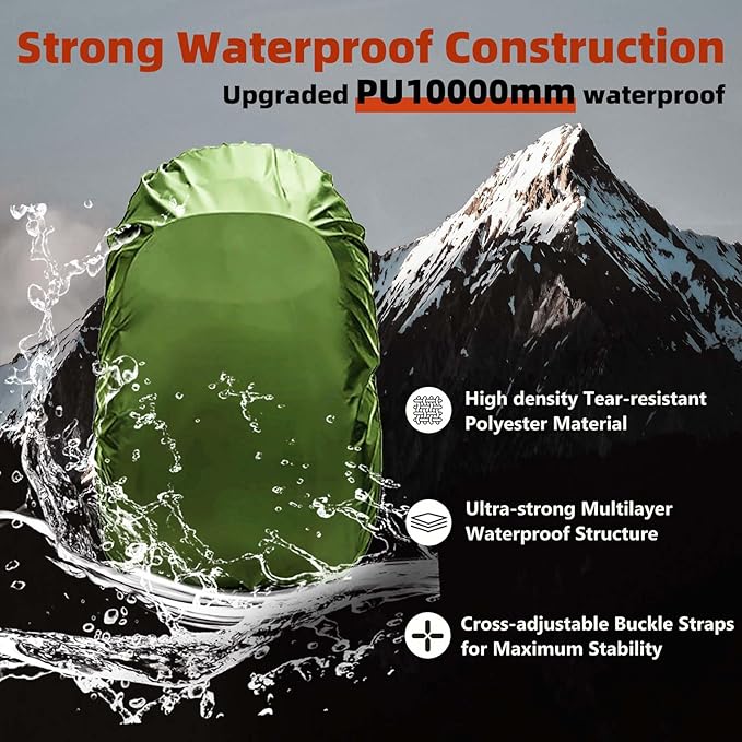 Frelaxy Waterproof Backpack Rain Cover, 10000mm Waterproof Level, Upgraded - Image 2